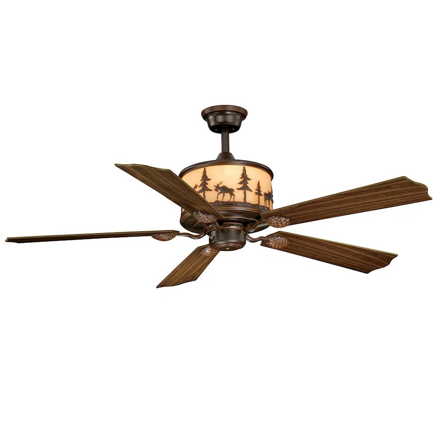 Vaxcel Yellowstone Ceiling Fan, Bronze/Amber Flake Glass - FN56305BBZ - Image 1 of 1