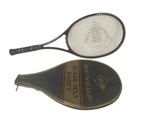 Raqueta de tenis Dunlop Black Max Cadet tamaño mediano 85 cabezas agarre L4 con cubierta usada  - Imagen 1 de 12
