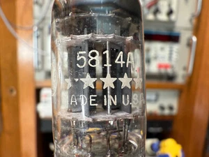 GE 5814A Vacuum Tube 1959 Manufacture Triple Mica 5 Star Tube #104 - Picture 1 of 10