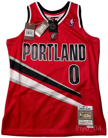 MITCHELL & NESS PORTLAND TRAIL BLAZERS M DAMIAN LILLARD JERSEY $135 RETAIL RED Cover