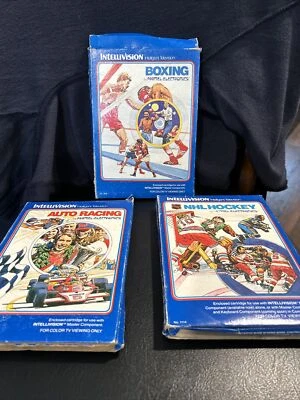 Intellivision NHL Hockey, Boxing & Auto Racing Game Games Included - Image 1 of 4
