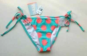 ROXY (£34RRP) Bikini Bottoms, Size Small, Turquoise with Pink Polka Dots - BNWT - Picture 1 of 10