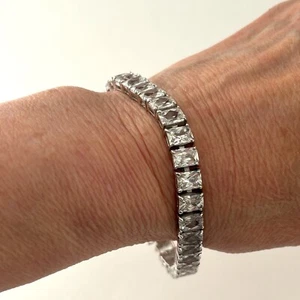 Sterling Silber Zirkonia Vintage Tennis Armband 925 Event Braut Hochzeit - Bild 1 von 7