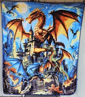 CASTILLO ERA DE DRAGONES FUEGO FANTASÍA MÍTICA DRAGÓN REINA MANTA Foto 1 de 2