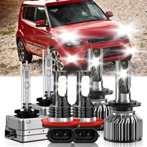 For Kia Soul 2014-2019 Front LED Headlight High/Low Fog Light Bulb 6500K HID - Picture 1 of 11