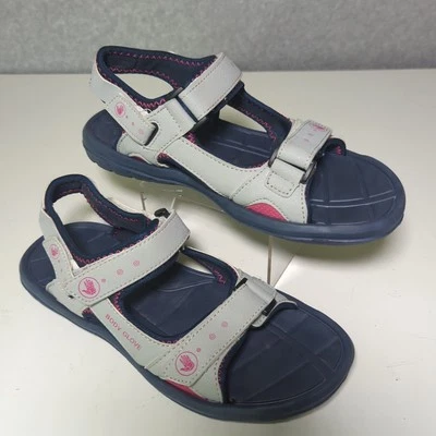 Body Glove Sport Trek Sandals Men 8 W9 Adjustable Hook Loop Straps Grey Navy - Image 1 of 4