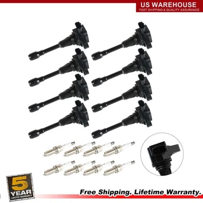 8 Ignition Coil + Spark Plug For Nissan Armada 5.6L Left & Right 2017 2018 2019 Foto 1 de 4