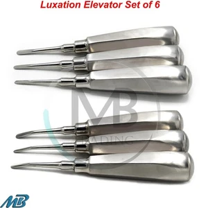 Juego de 6 Elevadores Dentales Luxantes Cirugía Oral Instrumentos de Extracción de Dientes CE - Imagen 1 de 3