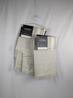 NUEVO Lote De 2 Cortinas Ralph Lauren Habitación Oscurecimiento Lino 54 X 84 (4 Paneles) A074 Foto 1 de 4