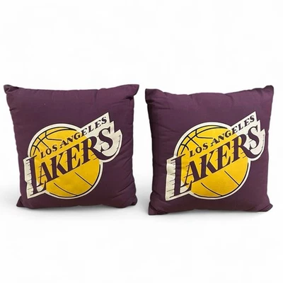 Juego de 2 almohadas de baloncesto púrpura de Los Angeles Lakers NBA 17x17 nuevas sin etiquetas Foto 1 de 4