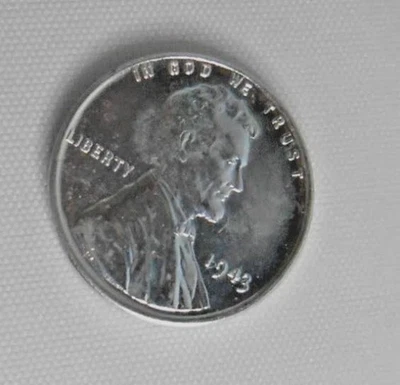 1943 Lincoln Wheat Steel Cent ~ No Mint Mark  - Uncirculated - Perfect - Image 1 of 2