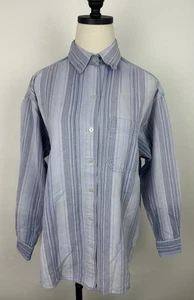 Camisa De Colección Años 90 Tejida Algodón MUJER L Desteñida Lila Púrpura Rayas Minimalista - Imagen 1 de 15