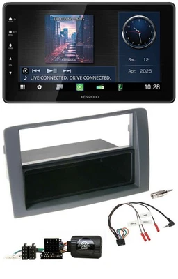 Kenwood Lenkrad Bluetooth USB DAB Autoradio für Fiat Idea 2006-2011 grau - Bild 1 von 4