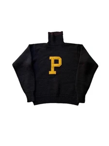 Vintage Polo Ralph Lauren P Logo Pullover Rollkragenpullover Gr. Large 100% Wolle - Bild 1 von 3