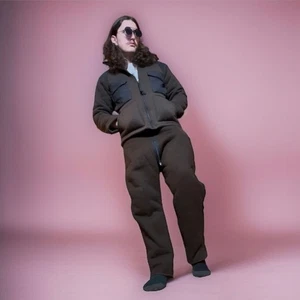 Vintage 90s Military Bear Suit Size Large Deep Pile Brown Cold Weather 2 Piece - Bild 1 von 7