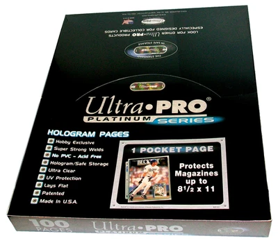 100 hojas protectoras Ultra PRO Platinum 1 bolsillo 8,5x11 páginas carpeta 8-1/2"x11" Foto 1 de 2