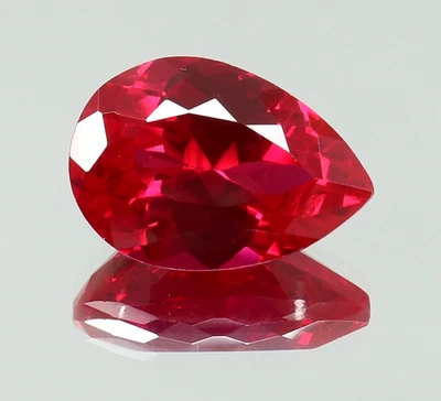 AAA Natural Flawless Mozambique Blood Red Ruby Pear Cut Loose Gemstone 7.15 Ct - Image 1 of 4