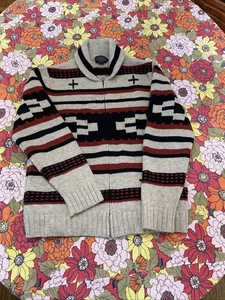 Pendleton Westerly Cardigan Full Zip Sweater Western Knit Aztec Mens M   - Picture 1 of 11