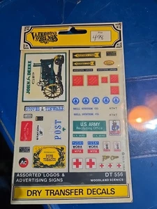 Woodland Scenics DT556 Dry Transfer Decals - Assorted Logos and Advertising Sign - Picture 1 of 2