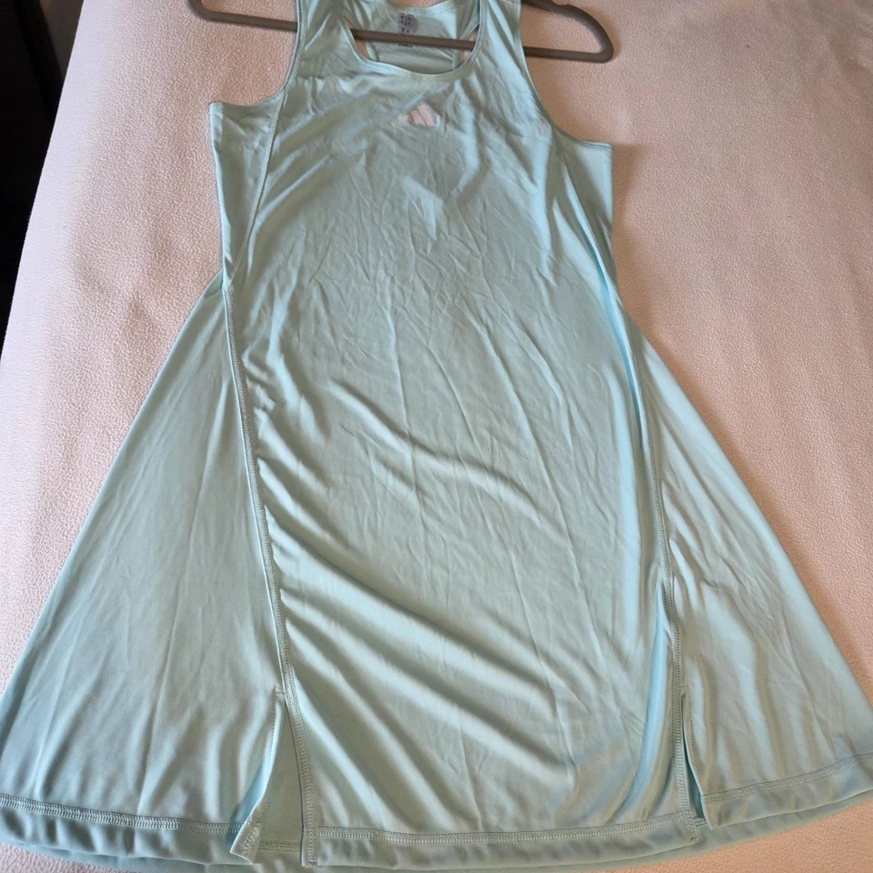 Adidas Mujer Semi Flash Aqua Sin Mangas Aeroready Tenis Vestido con Logo Talla L  Foto 1 de 4