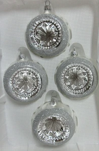 4 adornos colgantes vintage con reflector de sangría de Navidad brillo plateado EE. UU. - Imagen 1 de 7