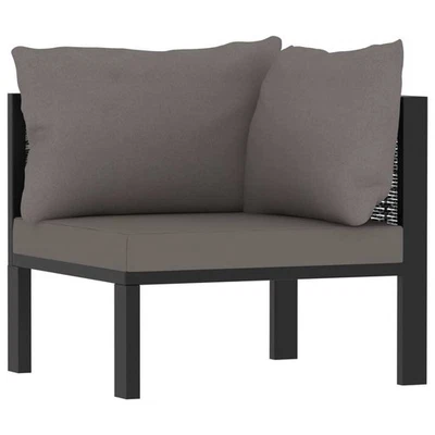  Corner Sofa Anthracite Poly rattan, aluminum, fabric (100% polyester) - Image 1 of 4
