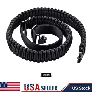 Tactical 550 Paracord Rifle Gun Sling Shotgun Crossbow 2 Point Adjustable Swivel - Picture 1 of 11