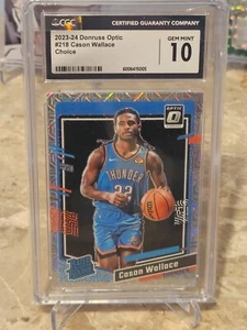 2023-24 Panini Donruss Optic Choice #218 Cason Wallace CGC Gem Mint 10 Thunder - Picture 1 of 2