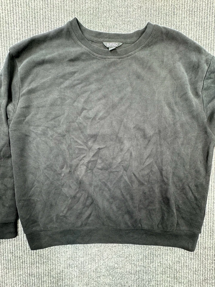 Suéter Buffalo David Bitton Para Mujer Mediano Cuello Redondo Negro Pullover Sudadera Foto 1 de 4