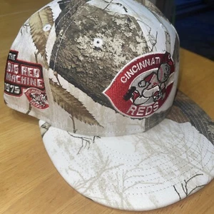 Cincinnati Reds Hat Edge 1975 WS Mr Red Logo Realtree Camo Fitted 7 1/2  59Fifty - Picture 1 of 6