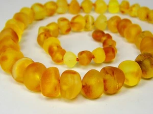 Collar Ámbar Báltico 19.5" Marrón Amarillo Sin Pulir Mate Piedra Natural 0965 - Imagen 1 de 13