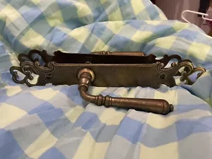 Französischer Vintage Türdrücker Griff Knauf Gothic Schloss Garnitur Antik Messing Spindel - Bild 1 von 24