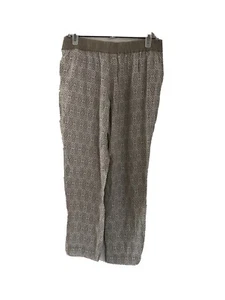Ruby Rd pants size PM wide leg brown pattern 2 pockets flowy - Picture 1 of 6