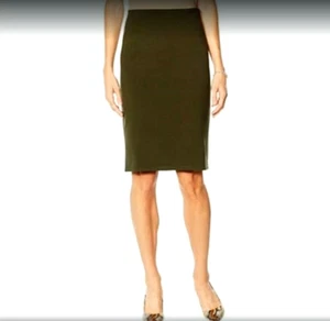 Slinky Brand Tummy Control Ponte Knit Pencil Skirt , Olive , S - Picture 1 of 5