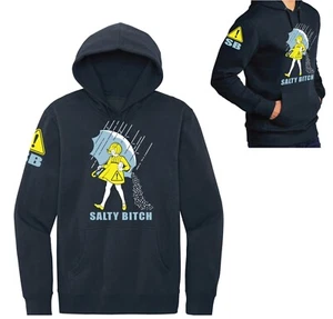 Morton Salt Girl Hoodie Salty Bitch Funny Novelty Wife Gift Mom Gift Navy NWT - Picture 1 of 2