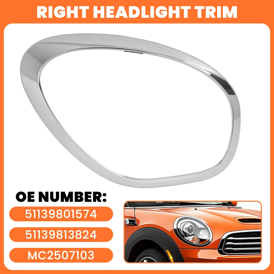 RH Passenger Headlight Bezel Trim Chrome For Mini Cooper Countryman R60 2011-16 Foto 1 de 4