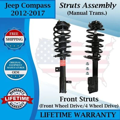 Monroe OEM Front Struts For 2012-2017 Jeep Compass 2WD/4WD Lifetime Warranty Foto 1 de 4