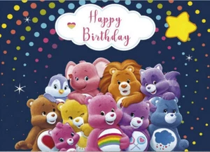 CARE BEARS & Friends Happy Birthday Scene Setter wall mural BACKDROP 5'x3' set#4 - Picture 1 of 1