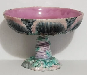Antique ETRUSCAN Majolican GRIFFIN SMITH & HILL Shell & Seaweed Compote RARE VTG - Picture 1 of 15