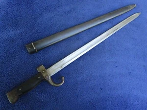 ORIGINAL ANTIKES FRANZÖSISCHES BERTHIER GEWEHRBAJONETT UND SCHEIDE M1892 - Bild 1 von 16