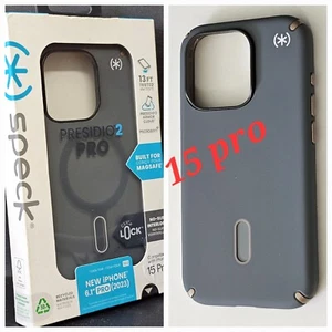 Speck Presidio2 Pro ClickLock Case wMagsafe for Apple iPhone 15 PRO Charcoal. - Picture 1 of 4