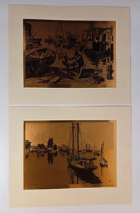 Lionel Barrymore Limited Edition Gold Foil Etchings (4) by Brown & Bigelow - Picture 1 of 4