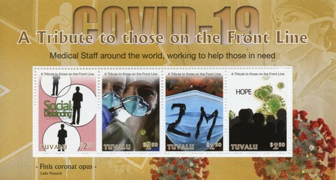 Tuvalu Medical Stamps 2020 MNH Tribute to Front Line Corona Health 4v M/S Cover