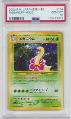 MEGANIUM JPN NEO GEN HOLO #154 POKEMON PSA #102483919 GEM MINT 10  2000 - Image 1 of 2