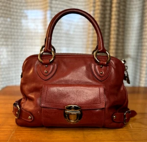 MARC JACOBS AUTHENTIC BURGUNDY LEATHER SATCHEL HANDBAG NICE! - Picture 1 of 10