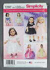 Simplicity 1297 Pattern to make clothes for American Girl 18" dolls - NEW! UNCUT