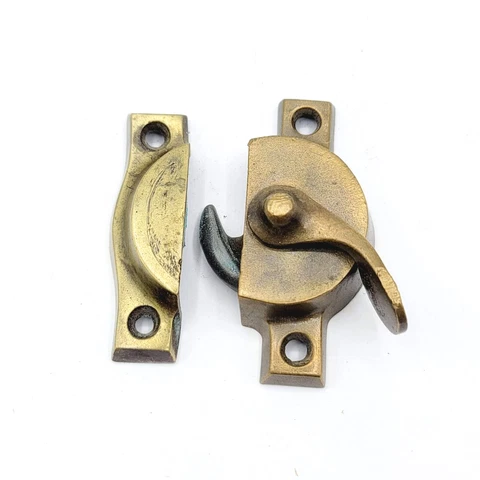 Vintage Solid Brass Window Sash Lock with Catch Keeper  Salvage Reclaimed 77 Cover