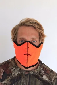 Mascarilla térmica con bolsillos para calentadores de manos - Hecha en EE. UU. Naranja brillante - Imagen 1 de 11