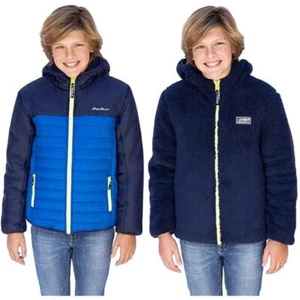 Eddie Bauer Kids Reversible Plush Hooded Jacket Boys Size M(10/12) - Picture 1 of 12
