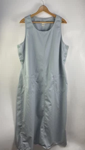 Eddie Bauer Tank Dress Women's 1X Cottagecore Maxi Side Button Jumper - Picture 1 of 14